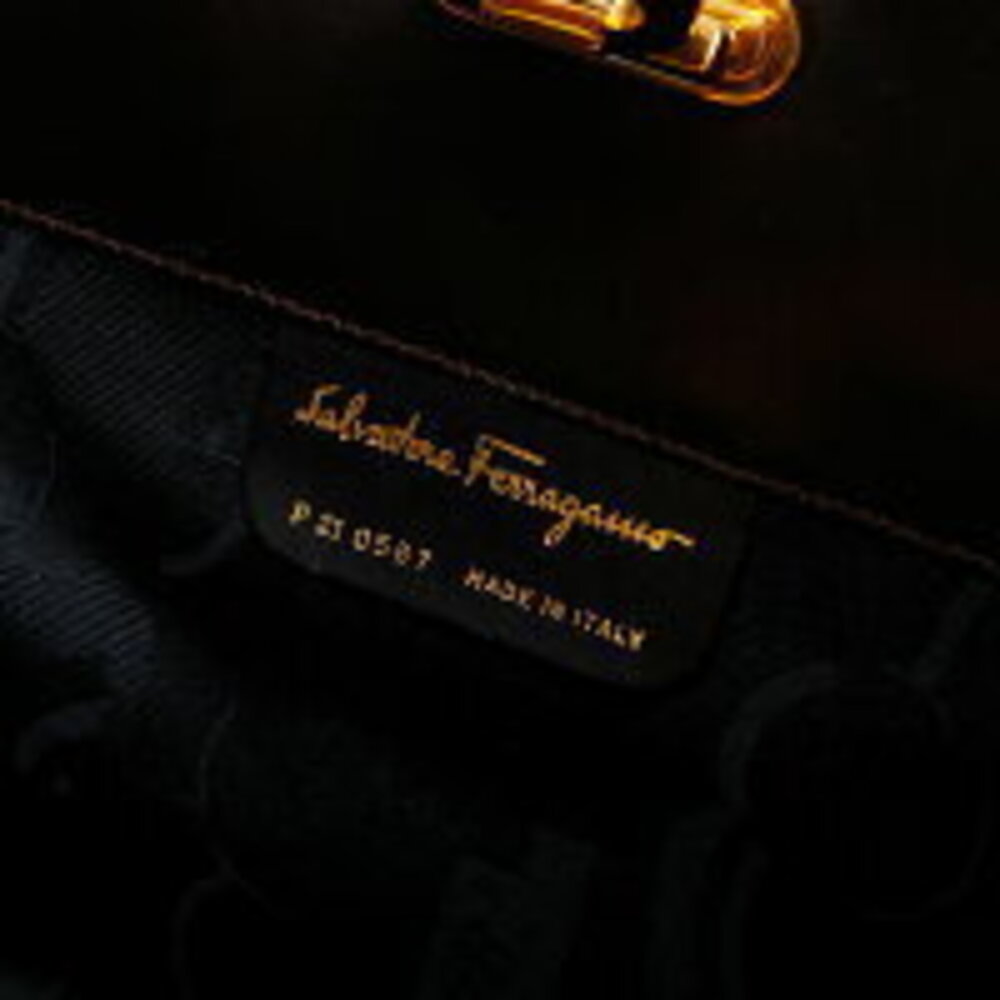 Salvatore Ferragamo Leather Gancini Shoulder Bag Brown - Picture 11 of 13